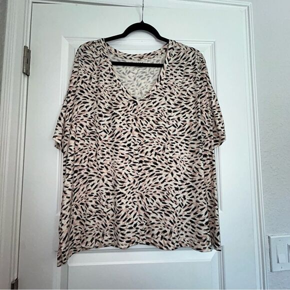 Soma V-neck Short Sleeve Shirt Top - Picture 1 of 7